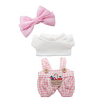 Mini Plush Outfit - Pink Bow Gingham Outfit accessory