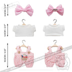 Mini Plush Outfit - Pink Bow Gingham Outfit accessory