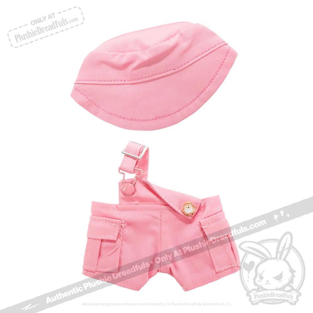 Mini Plush Outfit Pink off the Shoulder Overalls accessory