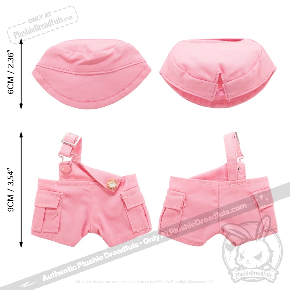 Mini Plush Outfit Pink off the Shoulder Overalls accessory