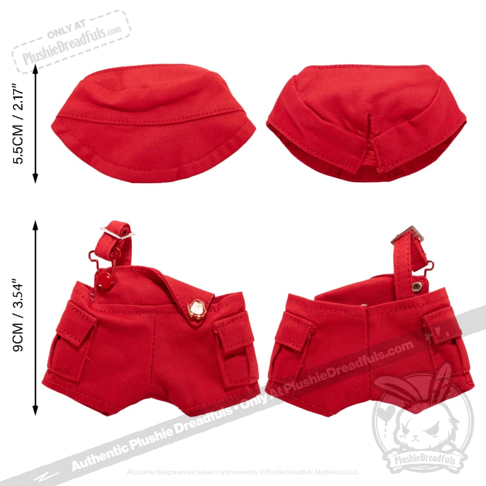 Mini Plush Outfit Red off the Shoulder Overalls (Copy) accessory