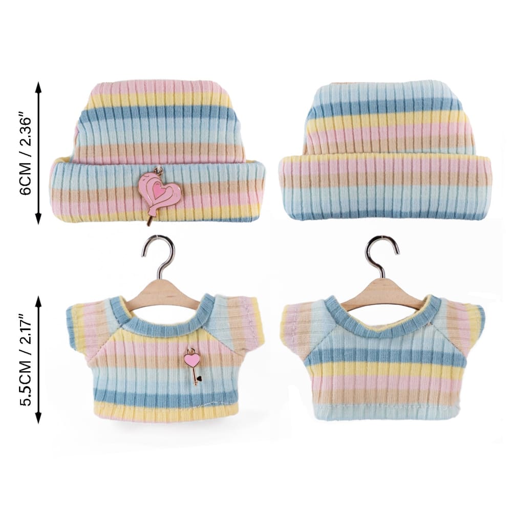 Mini Plush Outfit - Stripe Sweater and Beanie accessory