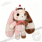 Neapolitan Bunny: This super soft rabbit plushie has a cupcake on its head and a pink bow—Plushie Dreadfuls style!.