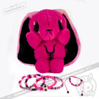 Plushie Dreadfuls -Pink Anxiety Rabbit Stacking Friendship Bracelet