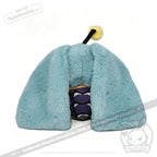 This Plushie Dreadfuls features large blue furry ears, a yellow antenna, and a zodiac stuffed animal face mask.