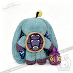A Pisces Rabbit plush with long ears, a turtle shell, and a purple lantern—a unique zodiac stuffed animal.