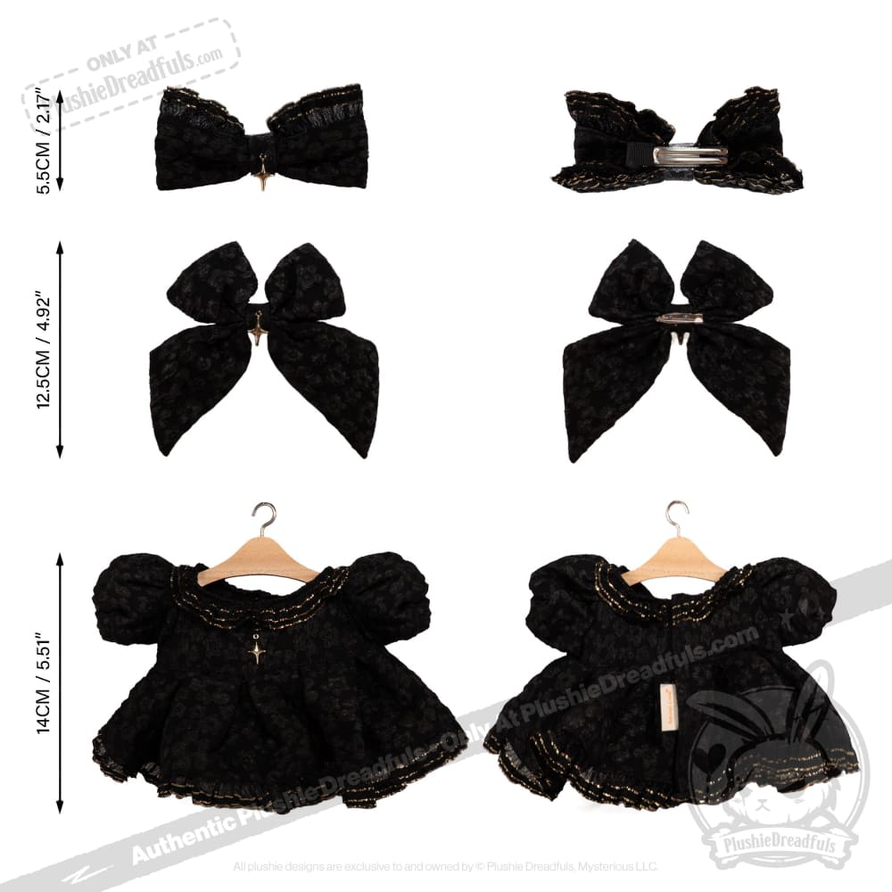 Plush Outfit - Black Sparkle Dress Outfit accessory