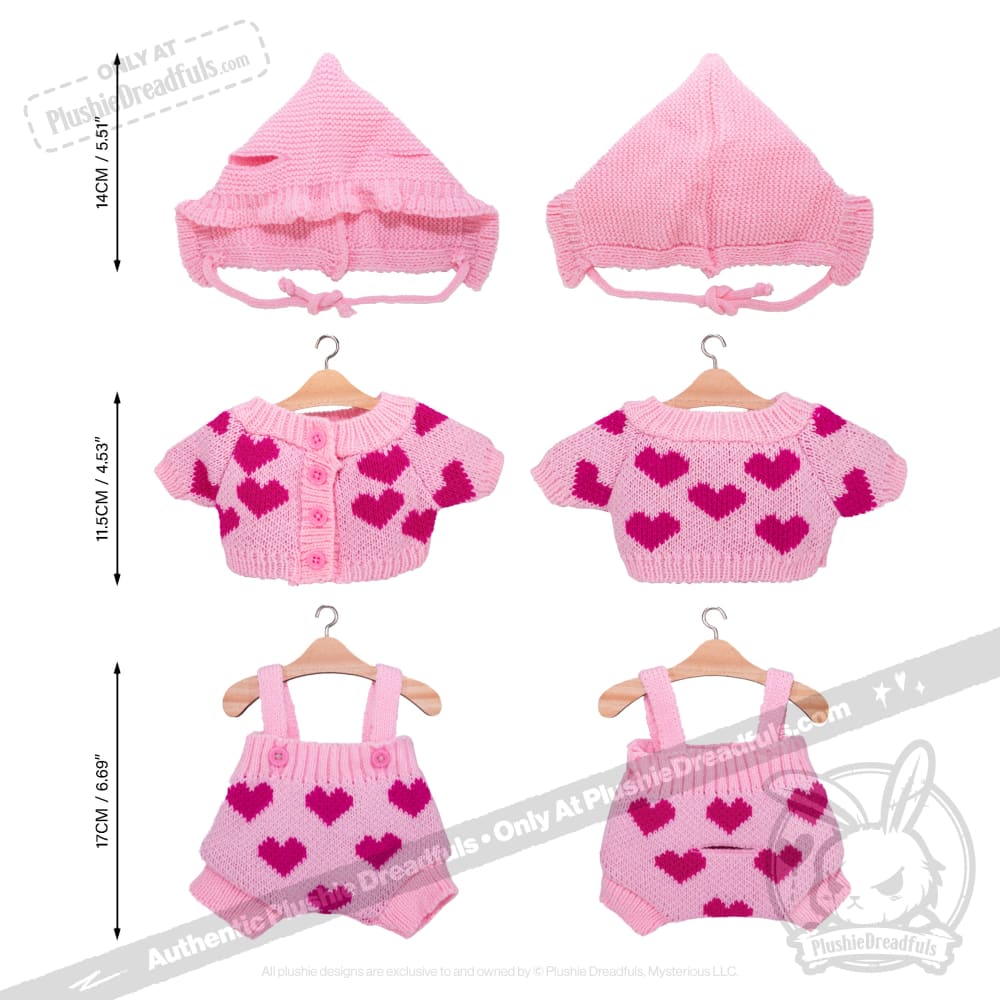 Plush Outfit - Knit Heart Ensemble accessory