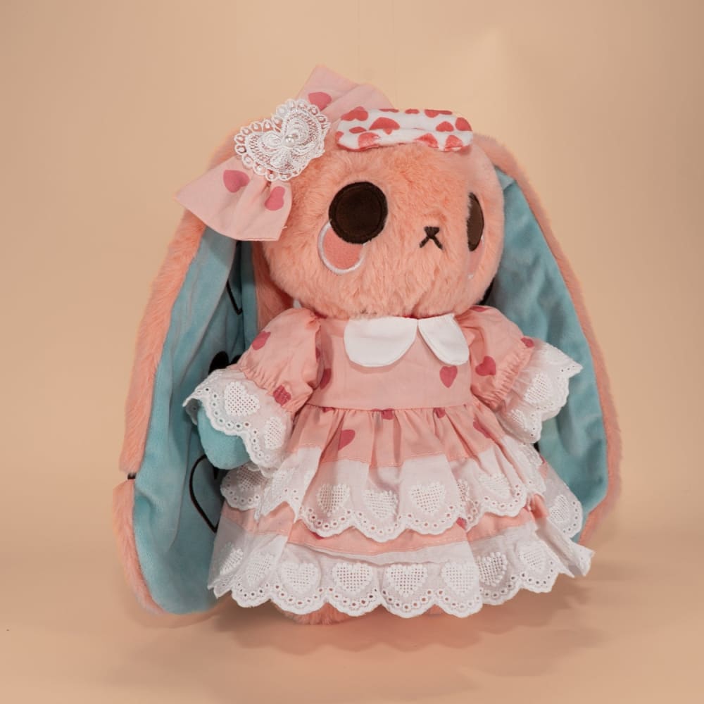 Plush Outfit - Pink Polka Dot Ruffle Dress Outfit - accessory