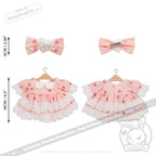 Plush Outfit - Pink Polka Dot Ruffle Dress Outfit - accessory