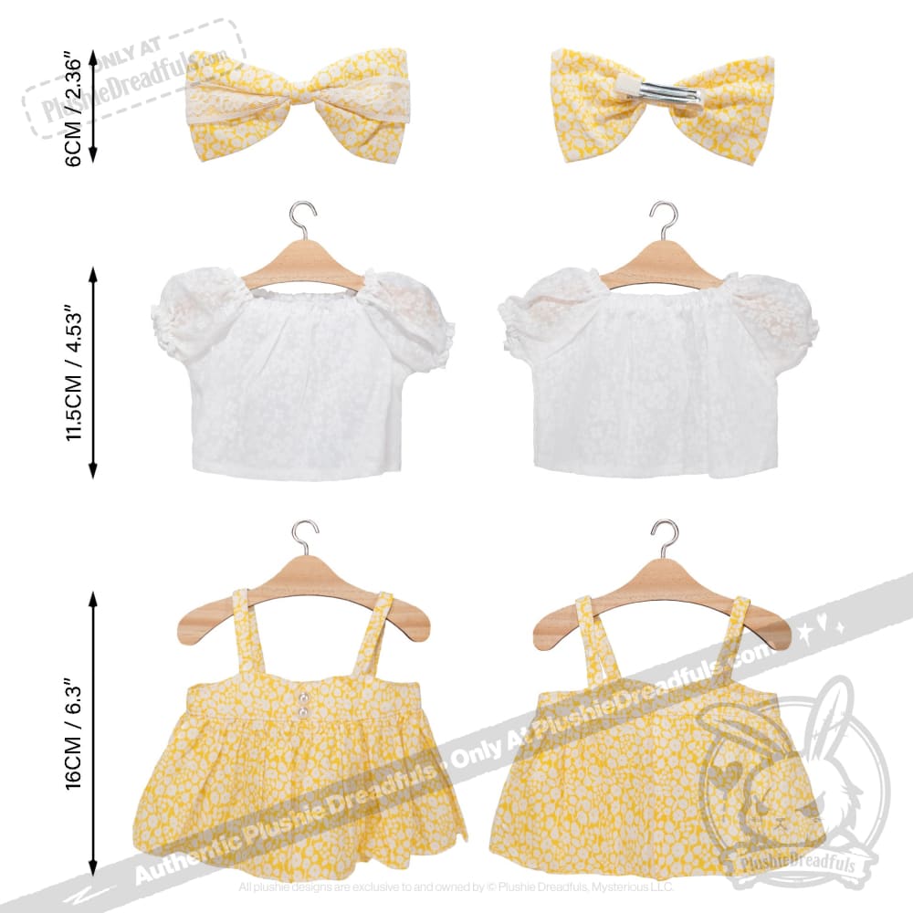 Plush Outfit -Yellow Floral Jumper Skirt accessory