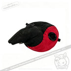 Plushie Dreadfuls bird plush toy with black and red fabric, button eyes, and a cute plague mask on a white background.