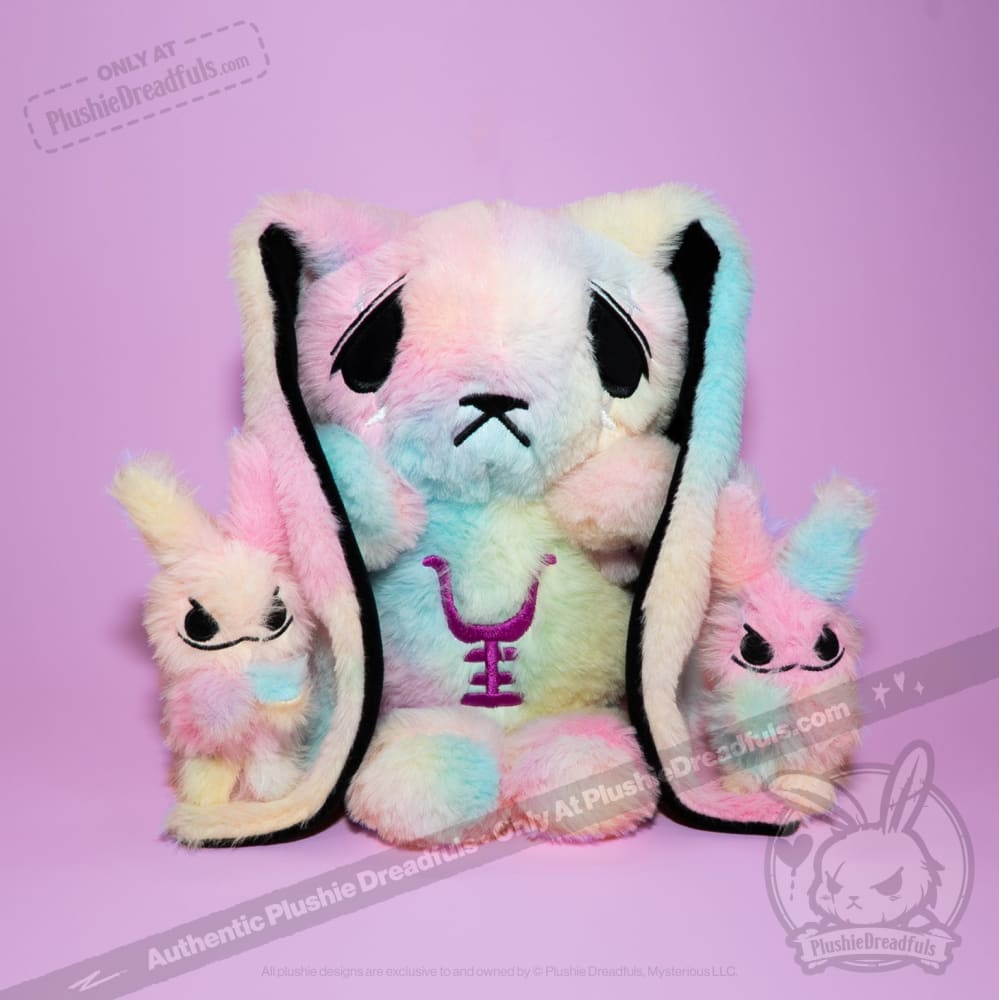 Plushie Dreadfuls - Anxiety Rabbit Tie Dye Limited Edition - Plush Stuffed Animal plush