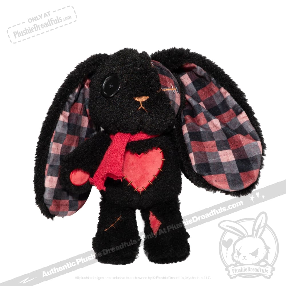 Plushie Dreadfuls - Black Plaid Love Rabbit - Plush Stuffed Animal toy