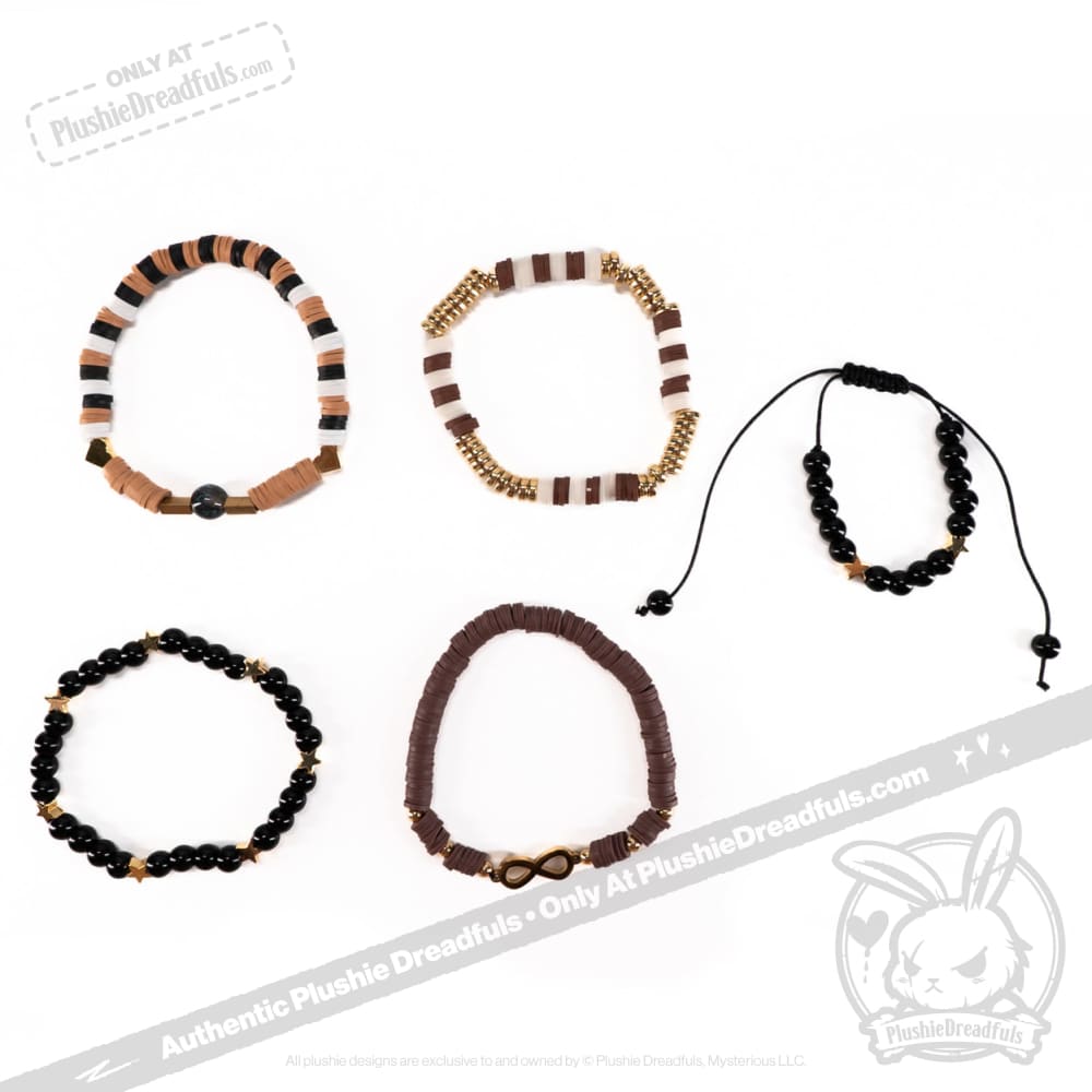 Plushie Dreadfuls - Gold Autism Rabbit Stacking Friendship Bracelet