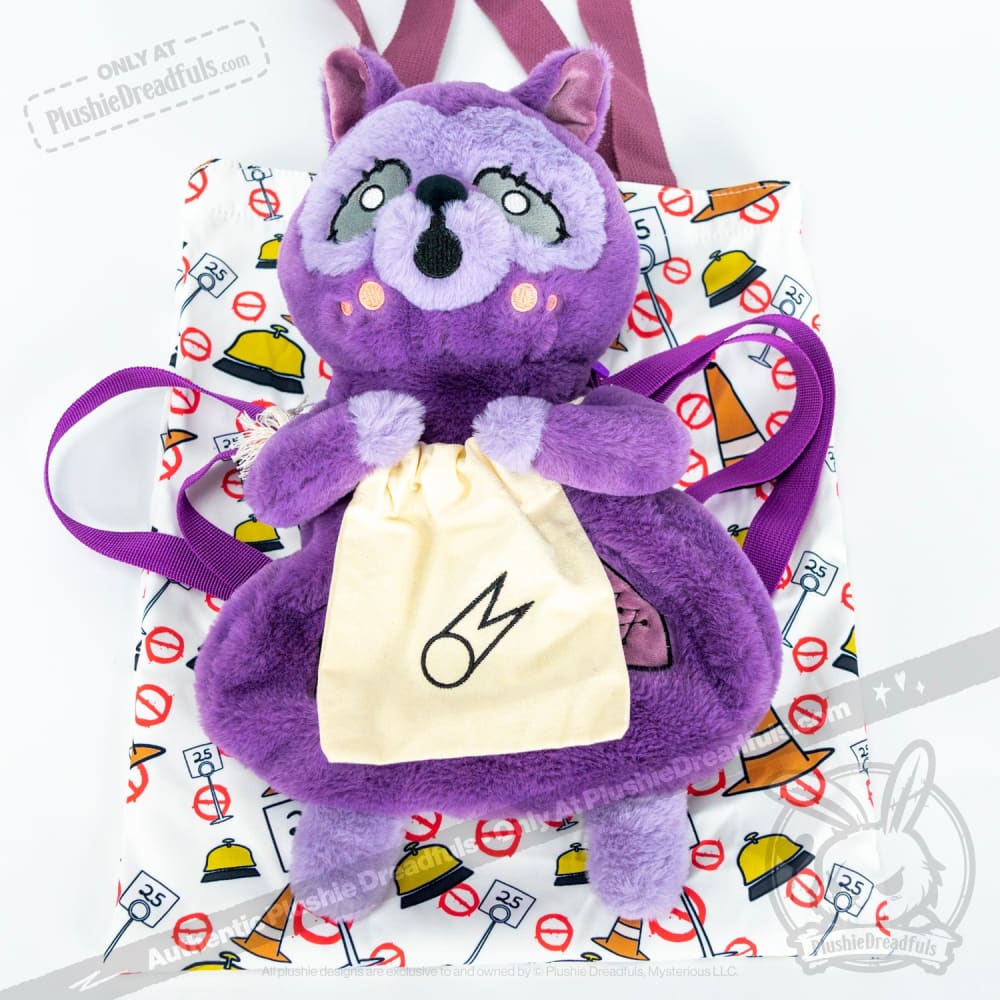 Plushie Dreadfuls -  Klepto Raccoon Plush Backpack - Mysterious