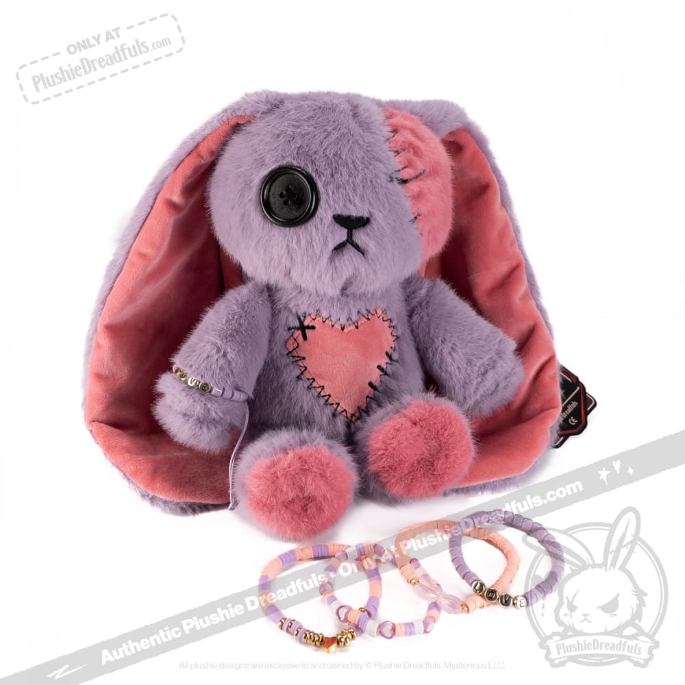 Plushie Dreadfuls - Lavender Love Rabbit Stacking Friendship Bracelet