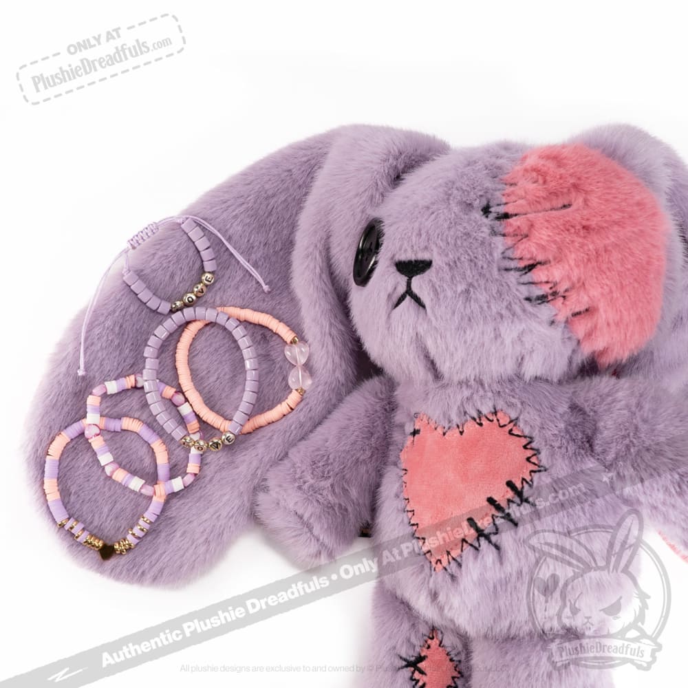 Plushie Dreadfuls - Lavender Love Rabbit Stacking Friendship Bracelet