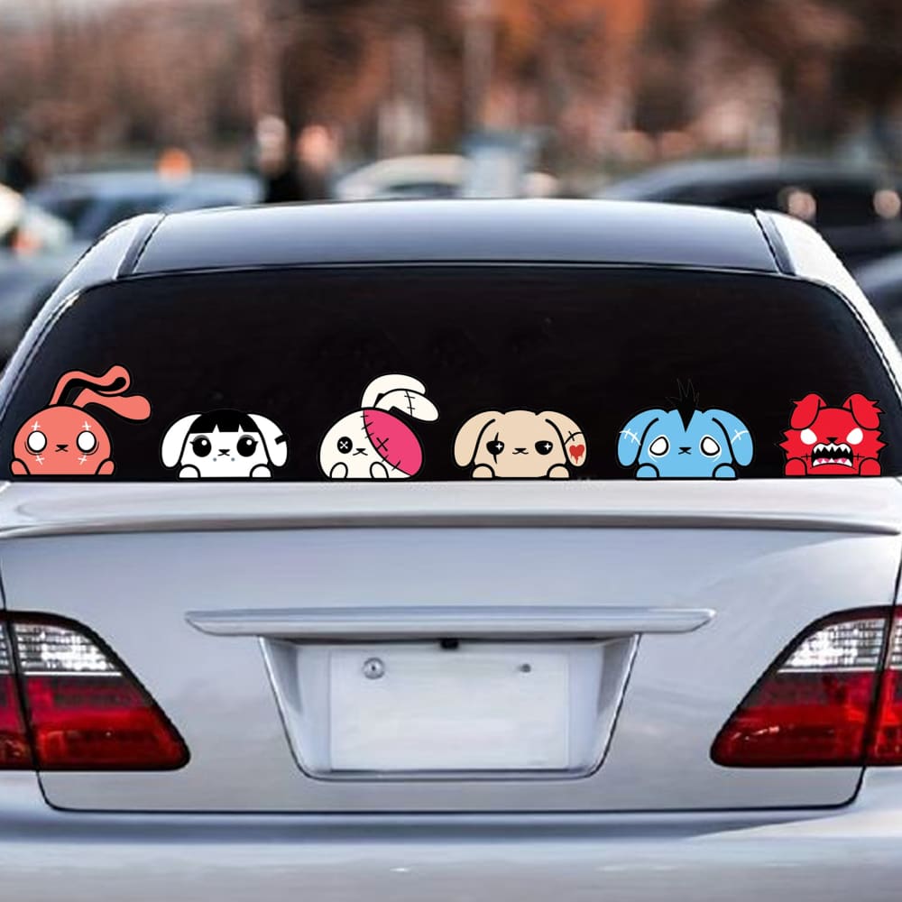 Plushie Dreadfuls - Peeking Car Decal Set Sticker
