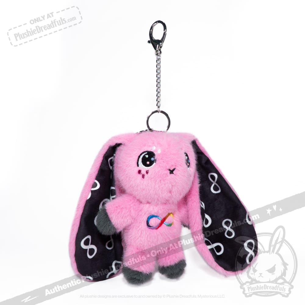 Plushie Dreadfuls - Pink Autism Rabbit Plush Keychain Accessory Keychain