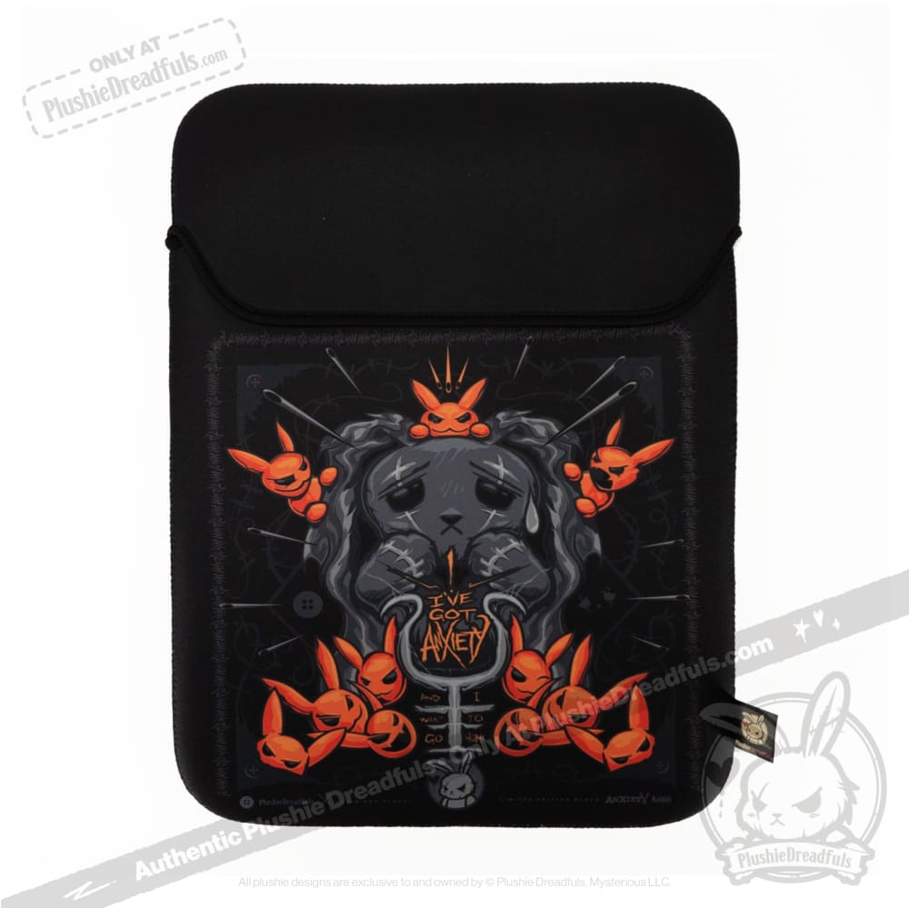 Plushie Dreadfuls Printed Laptop Tablet Sleeve Anxiety - Black Edition Ipad Case