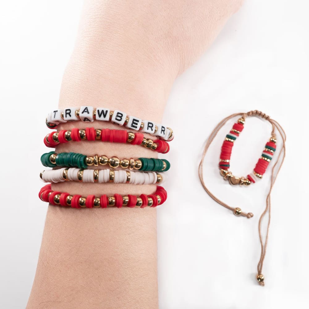 Plushie Dreadfuls - Strawberry Rabbit Stacking Bracelet Set