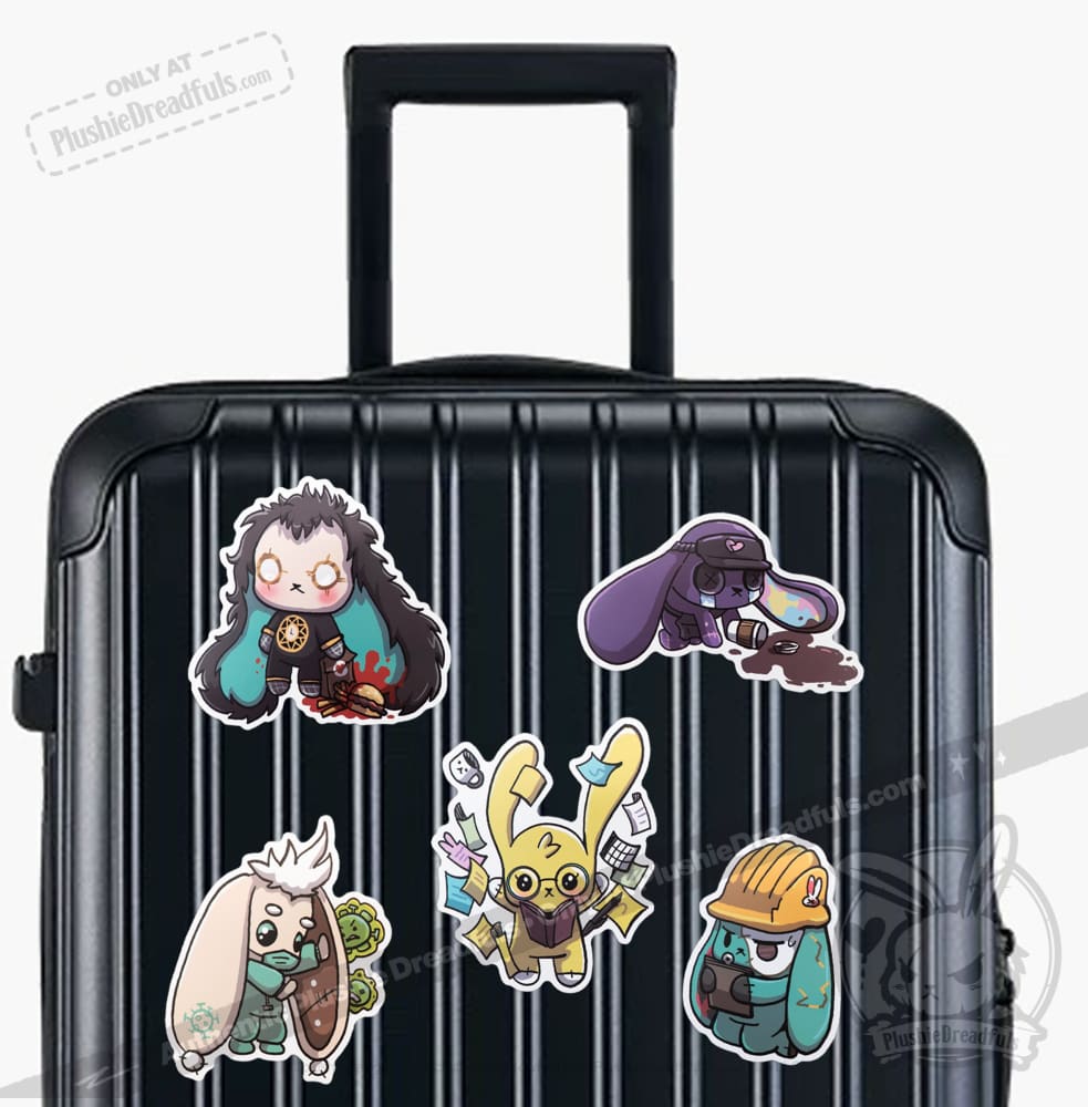 Plushie Dreadfuls Vinyl Sticker Pack Vol. 3 - Buns At Work sticker