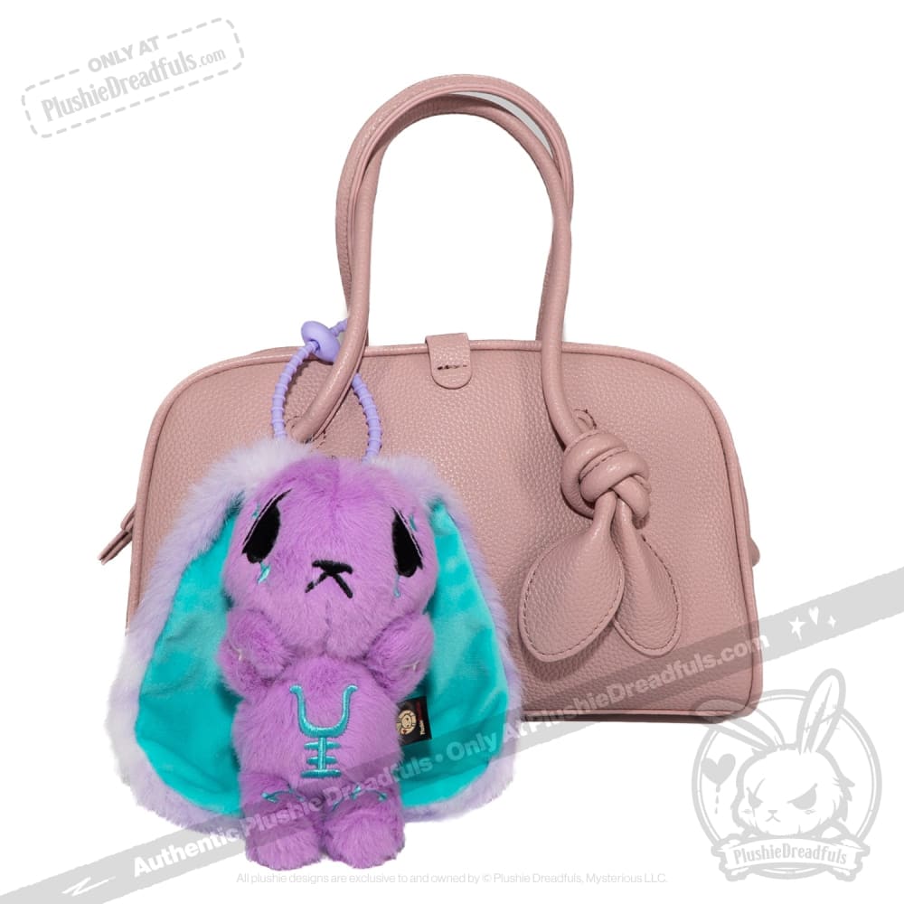 Plushie Dreadfuls -Purple Teal Anxiety Rabbit Plush Keychain Accessory Keychain