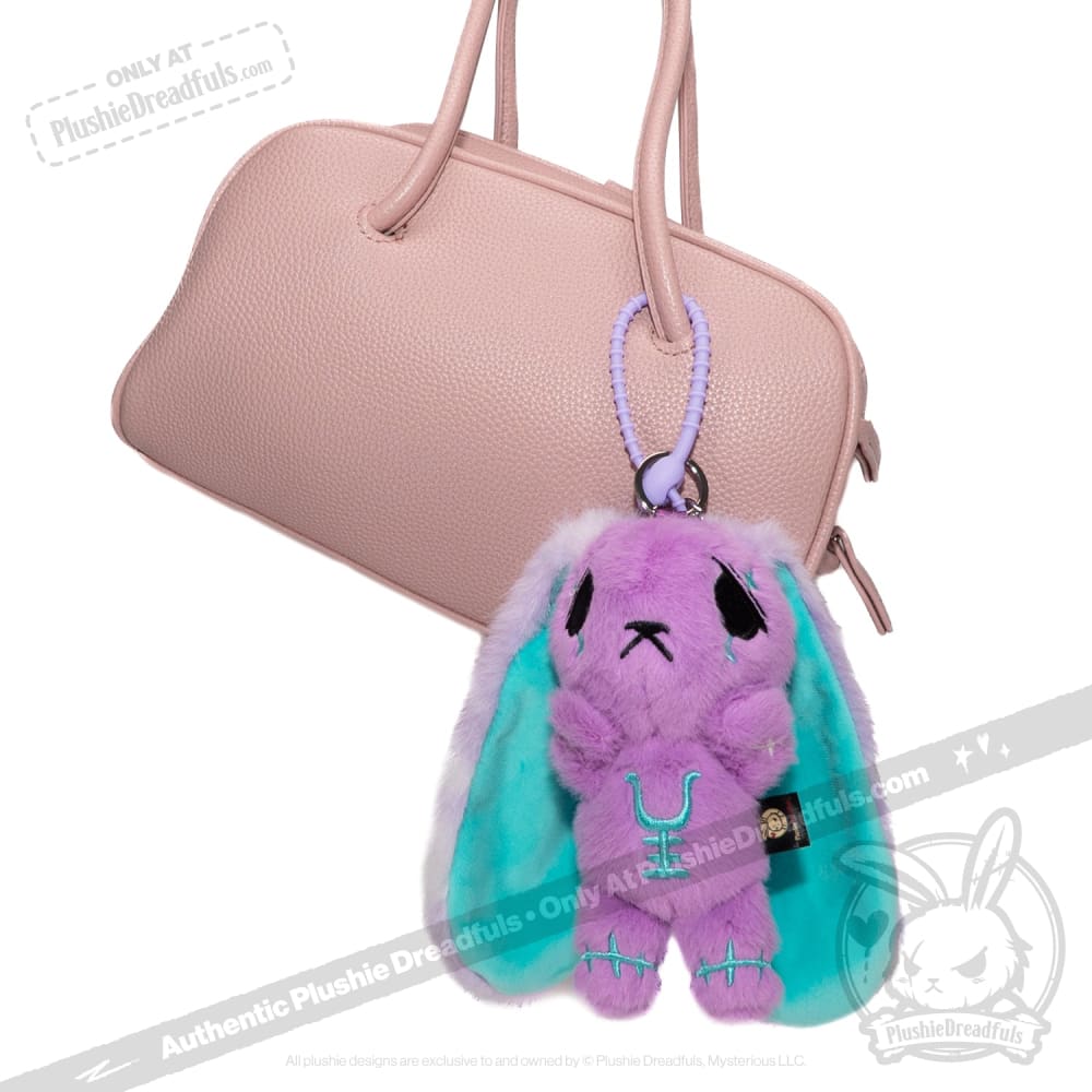 Plushie Dreadfuls -Purple Teal Anxiety Rabbit Plush Keychain Accessory Keychain