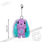 Plushie Dreadfuls -Purple Teal Anxiety Rabbit Plush Keychain Accessory Keychain