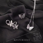 Royal Blue Butterflies Silver Jewelry and Tapestry Set - Mysterious