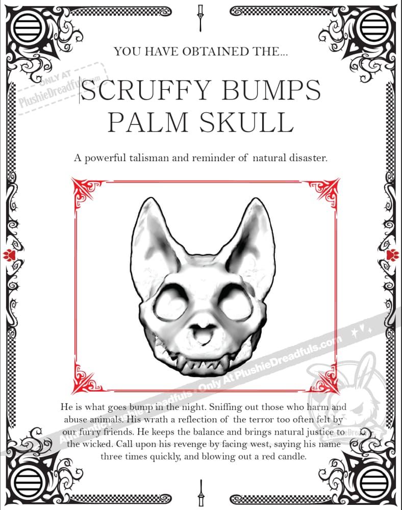 Scruffy Bumps Palm Skull - Mysterious