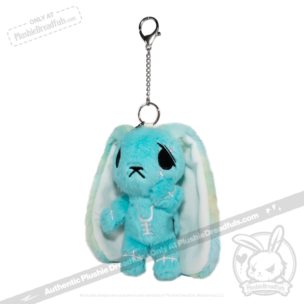 Plushie Dreadfuls -Teal Anxiety Rabbit Plush Keychain Accessory Keychain