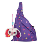 Harajuku Alice Rabbit-inspired purple star-and-heart bag with a plushie dreadfuls bunny keychain and colorful eyes.