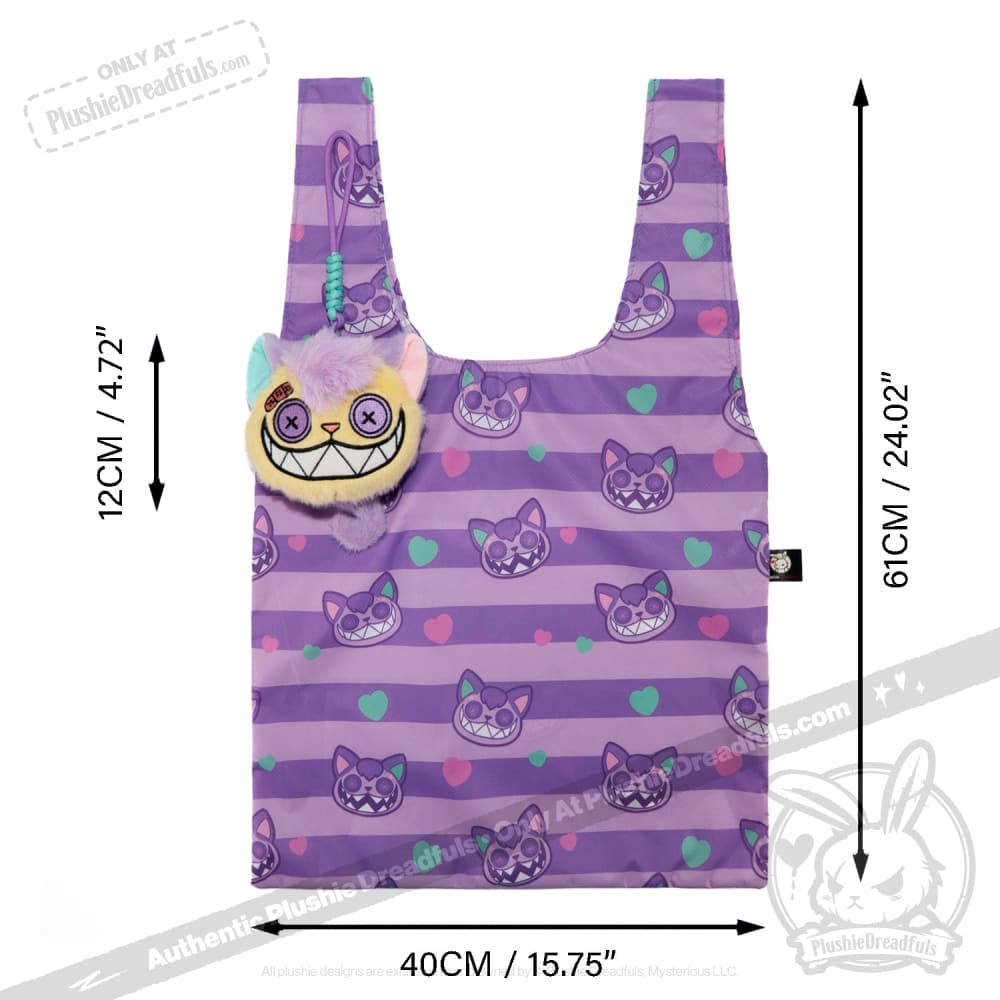 Victorian McGee - Harajuku Cheshire Cat Reusable Shopping Bag Accessory - shopping bag